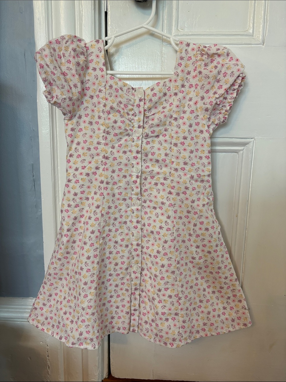 Cat & Jack Pink Floral Button-Front A-Line Dress